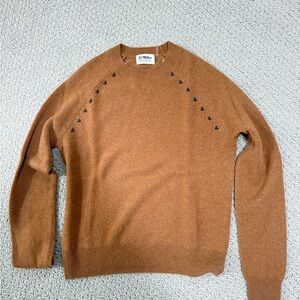 27 Miles Malibu Women's Camel Heart-Detail Crewneck Sweater